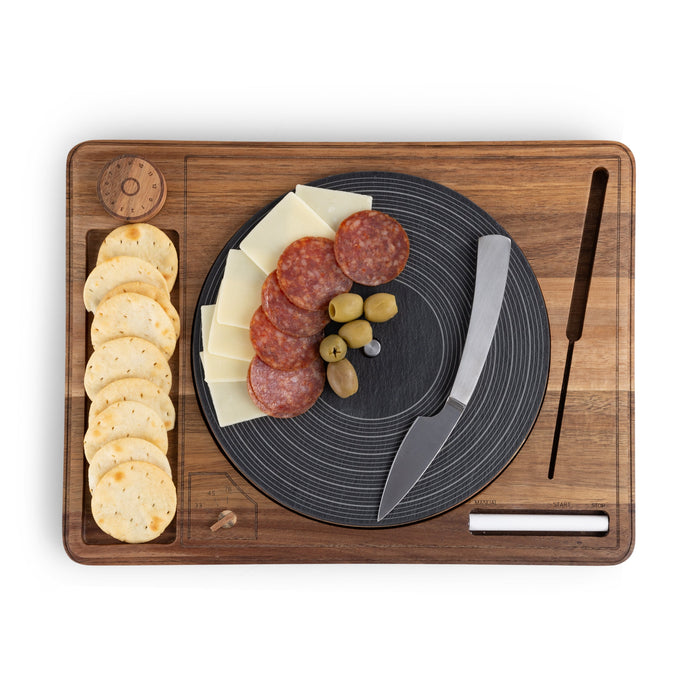 Turntable Acacia and Slate Cheese Board with Knife