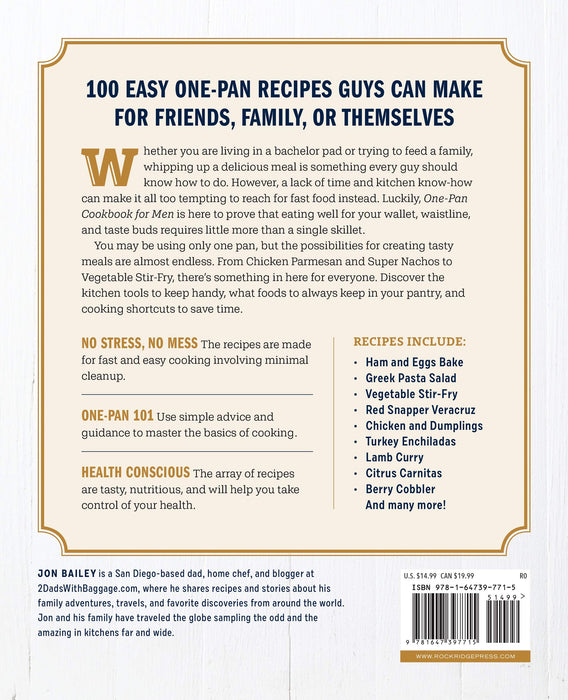 One-Pan Cookbook for Men: 100 Easy Single-Skillet Recipes to Step Up Your Cooking Game (Spiral Bound)