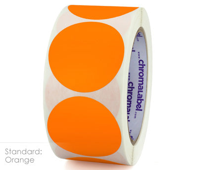 2" Permanent Color-Code Round Dot Inventory Labels: 500/Roll