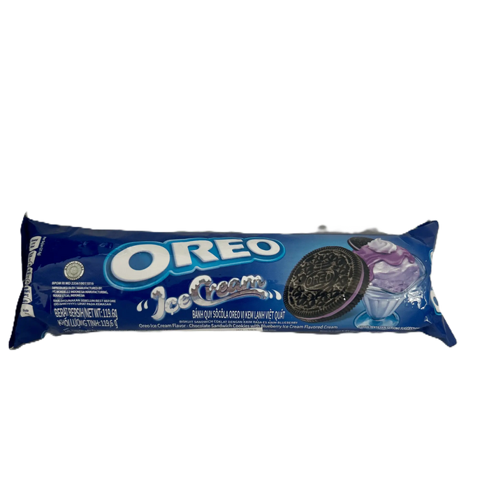 Oreo Blueberry Ice Cream Flavor – Blueberry Crème Sandwich Cookies 119.6g (Indonesia)