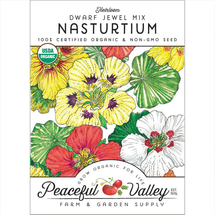 Dwarf Jewel Nasturtium Seeds (Organic)