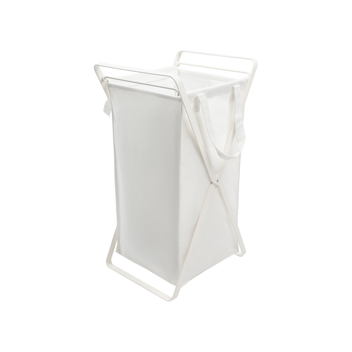 Laundry Hamper with Cotton Liner - Two Sizes - Steel + Cotton