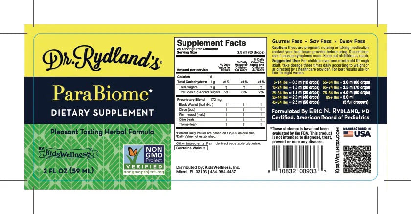 Dr. Rydland's Herbal Parasite (PARABIOME) Formula (4 Fl Oz.)