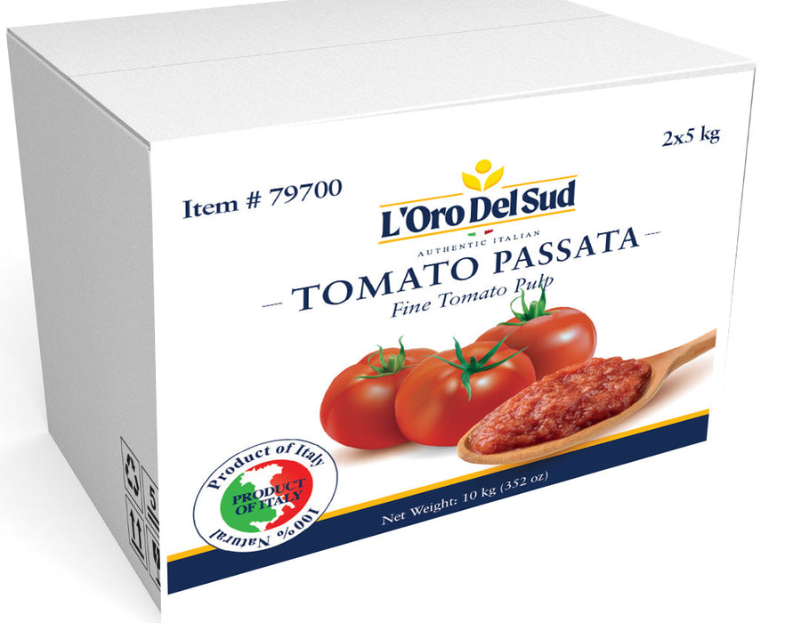 L'Oro Del Sud, Bulk (2 x 5 kg), Italian Tomato Fine Pulp Passata – 100% Tomatoes, No Basil