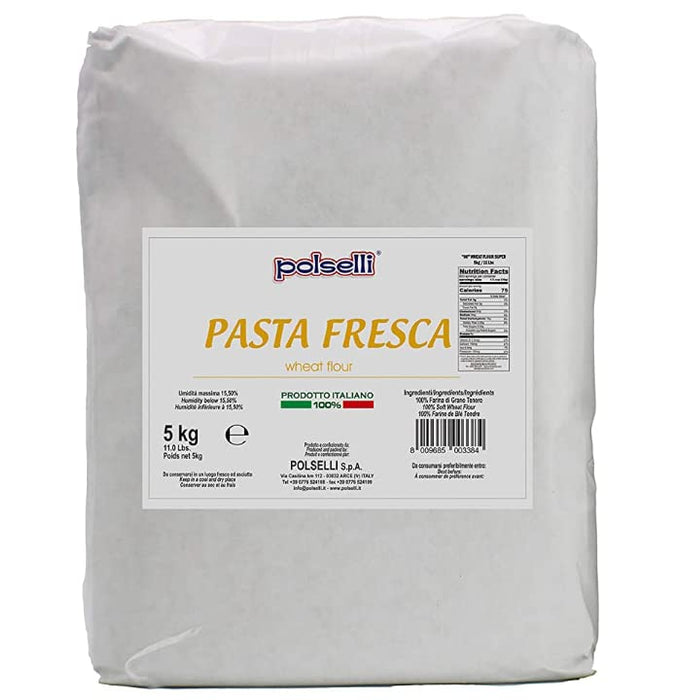Polselli, Fresh Pasta Flour, Tipo 00, Soft Wheat, 5 kg (11 lb)