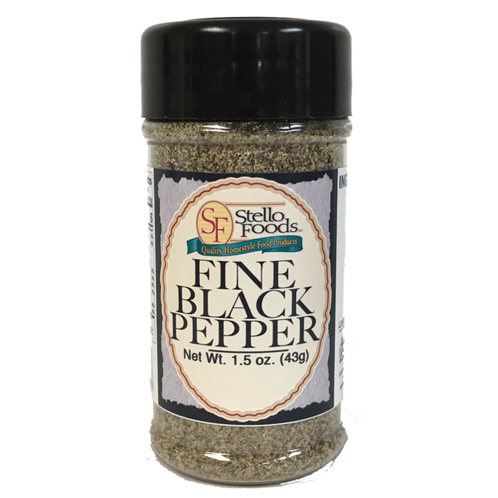 Stello Foods Spices - Pepper - Black - Fine 1.5 oz