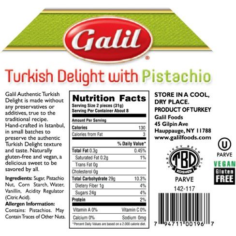 Pistachio Turkish Delight | Octagon | 8.8 oz | Galil