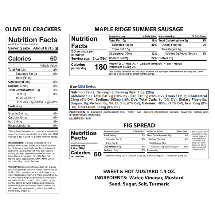 Artisan 18" Charcuterie Board with Gourmet Gift Pack