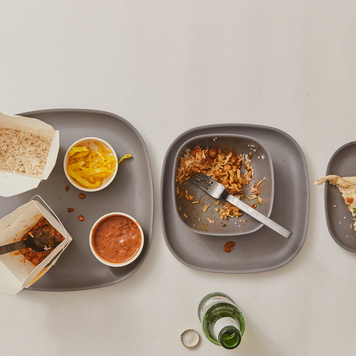 Bamboo Medium Plate - 4 Piece Set - Smoke