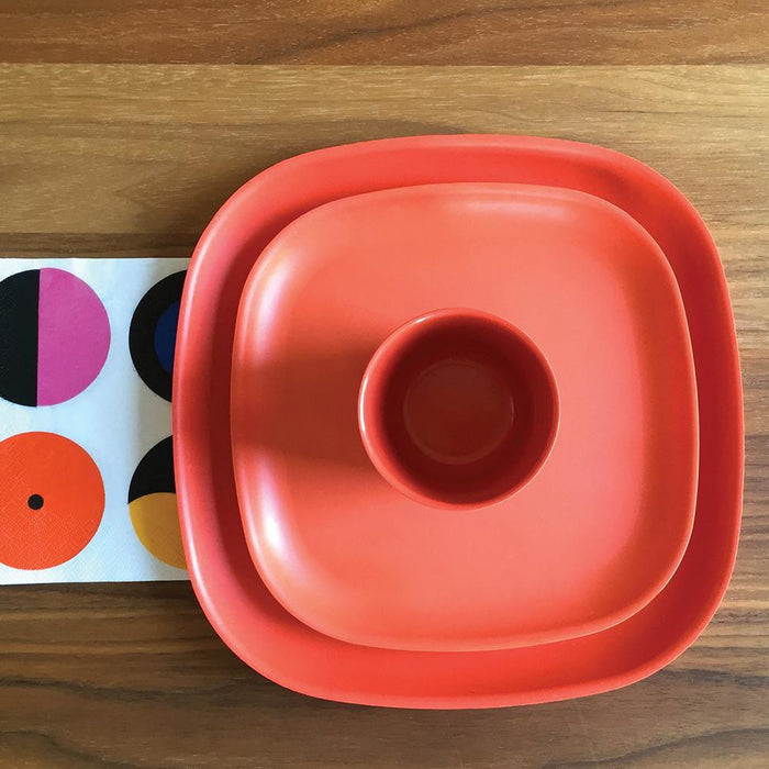 Bamboo Dinner Plate - 4 Piece Set - Persimmon