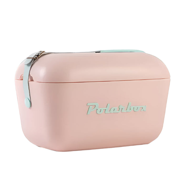 Polarbox - 'Nude' Cooler w/ Cyan Leather Strap (21QT)