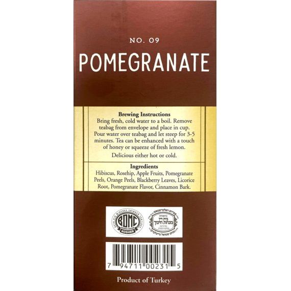 Pomegranate Herbal Tea | 20' Tea Bags | 1.23 oz | Galil