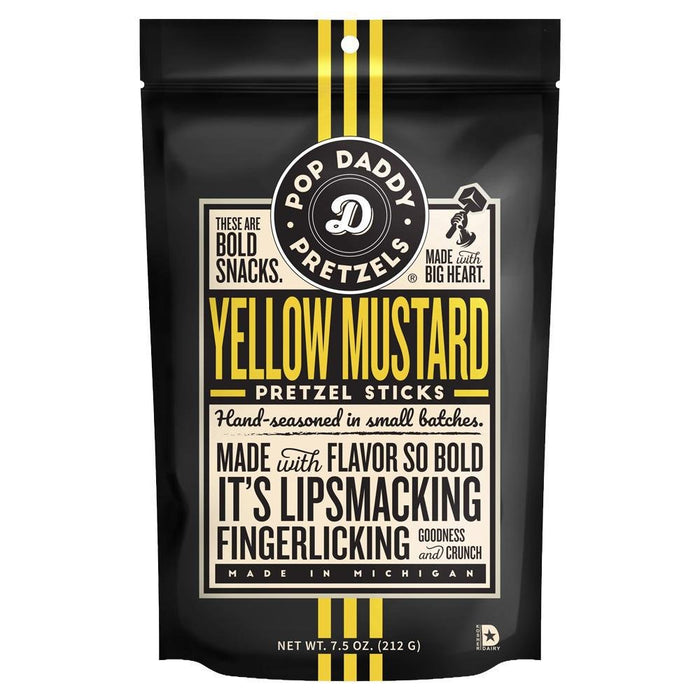 Pop Daddy Pretzels - 'Yellow Mustard' Pretzel Sticks (7.5OZ)