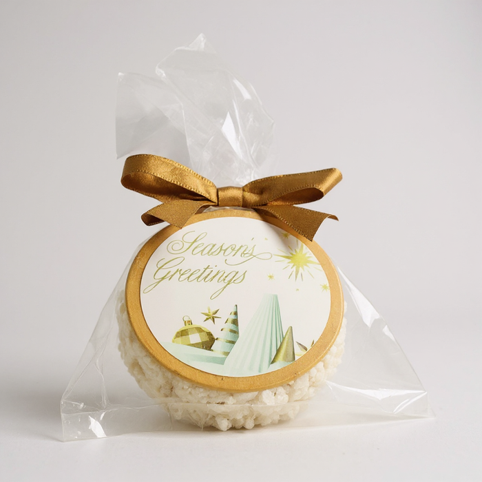Seasons Greetings Message Rice Crispie Treats
