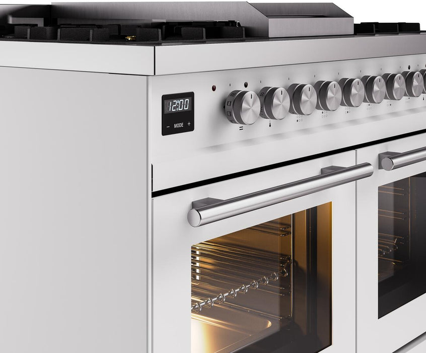Professional Plus II 40 Inch Dual Fuel Natural Gas Freestanding Range in White with Trim, UPD40FWMPWH