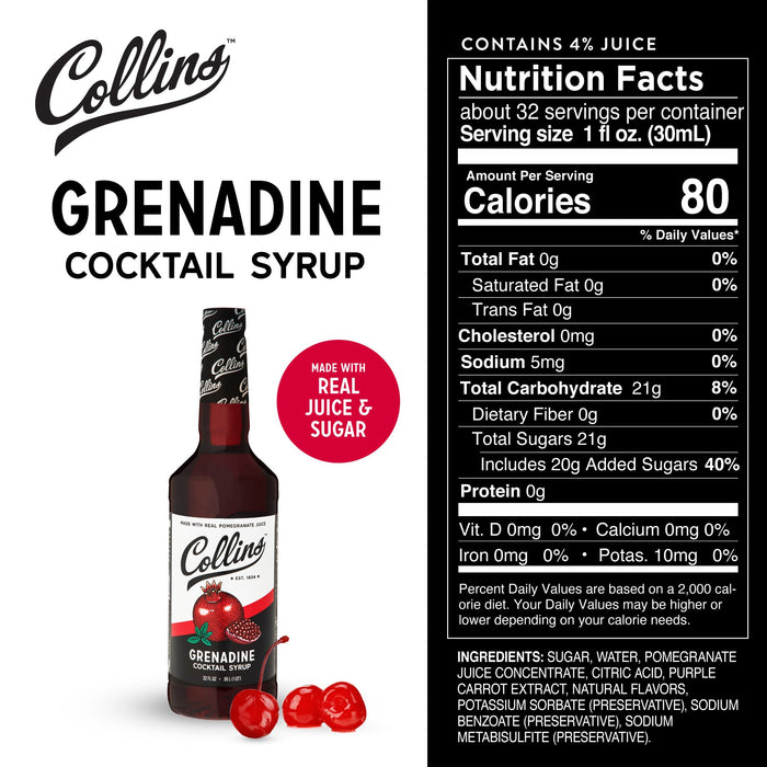 Grenadine Cocktail Syrup 32 oz