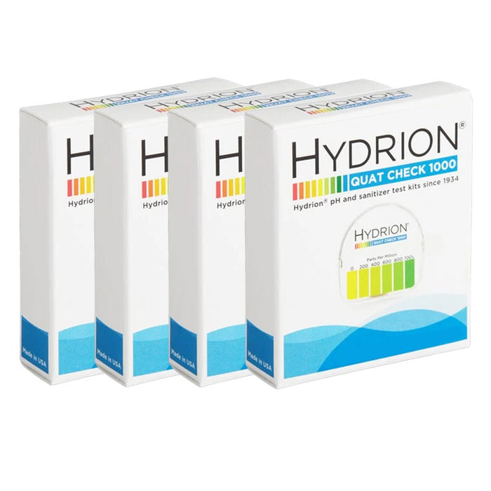 Quat Chek 0-1000ppm High-Range Sanitizer / Disinfectant Test Kit (4 pack)