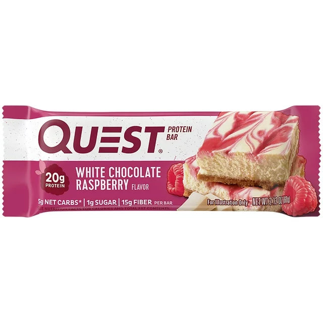 Quest Bar - White Chocolate Raspberry (2.12 Oz.),  12-Pack