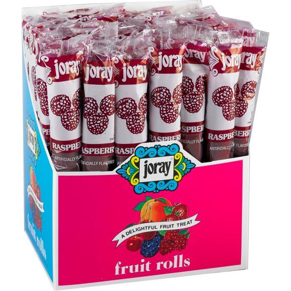Raspberry Fruit Rolls | Real Fruit | .75 oz | Joray