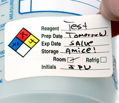 HMIG Safety Labels: Reagent Write-In, 1.5 x 2.5"