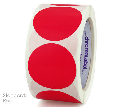 2" Permanent Color-Code Round Dot Inventory Labels: 500/Roll