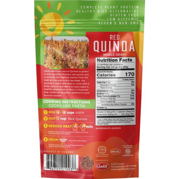 Red Whole Grain Quinoa | 16 oz | Galil