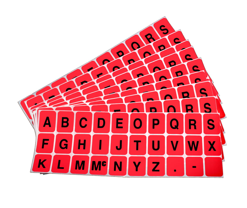 Color Alphabet Labels: A-Z - 1" x 3/4": 10 sheets of single color per pack