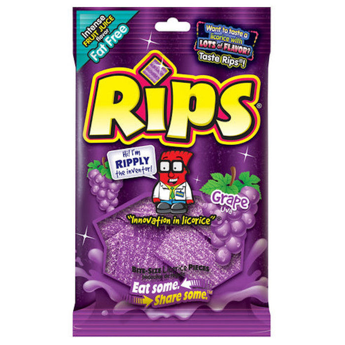 Rips Licorice Bite Size Chewy Candy Various Flavors, 4 oz