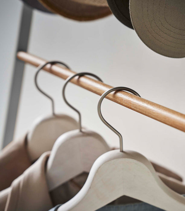 Coat Rack with Hat Storage (66" H)  - Steel + Wood