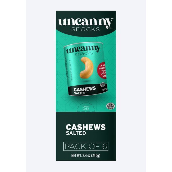 Roasted & Salted Cashews | Can | 1.3 oz | Uncanny