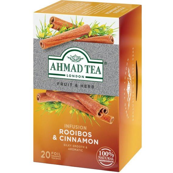 Rooibos & Cinnamon Infusion Tea - Herbal | 20' Tea Bags | Ahmad Tea