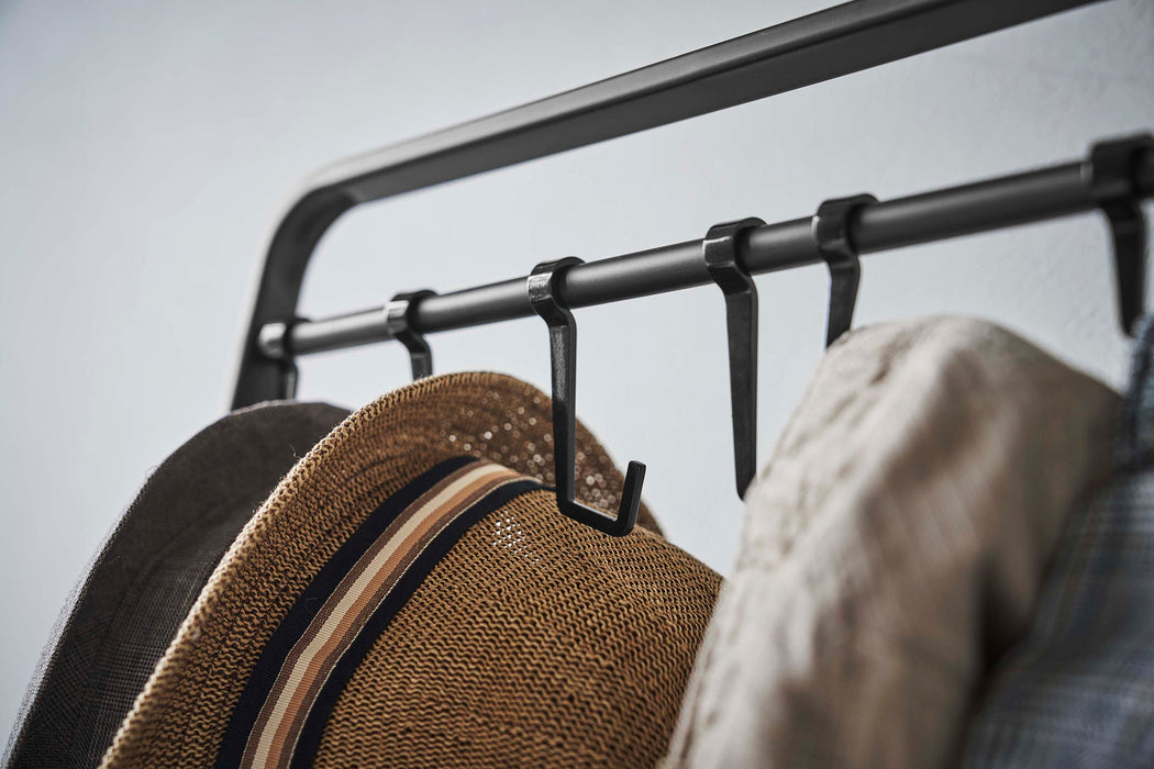 Coat Rack with Hat Storage (66" H)  - Steel + Wood