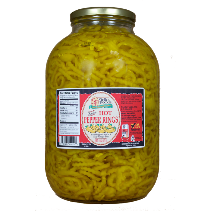 Stello Foods - Rosie's Hot Pepper Rings 128 oz