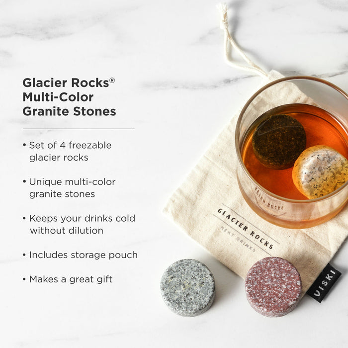 Glacier Rocks Granite Multi-Color Disks Set of 4