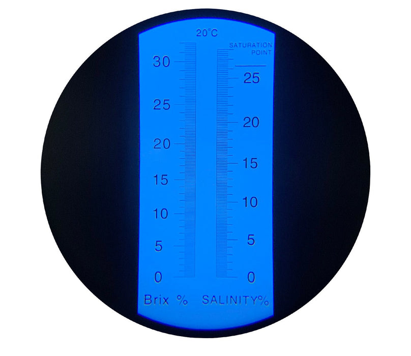 Salinity and Brix Refractometer - 0 to 28% with 0 to 32% Brix and ATC