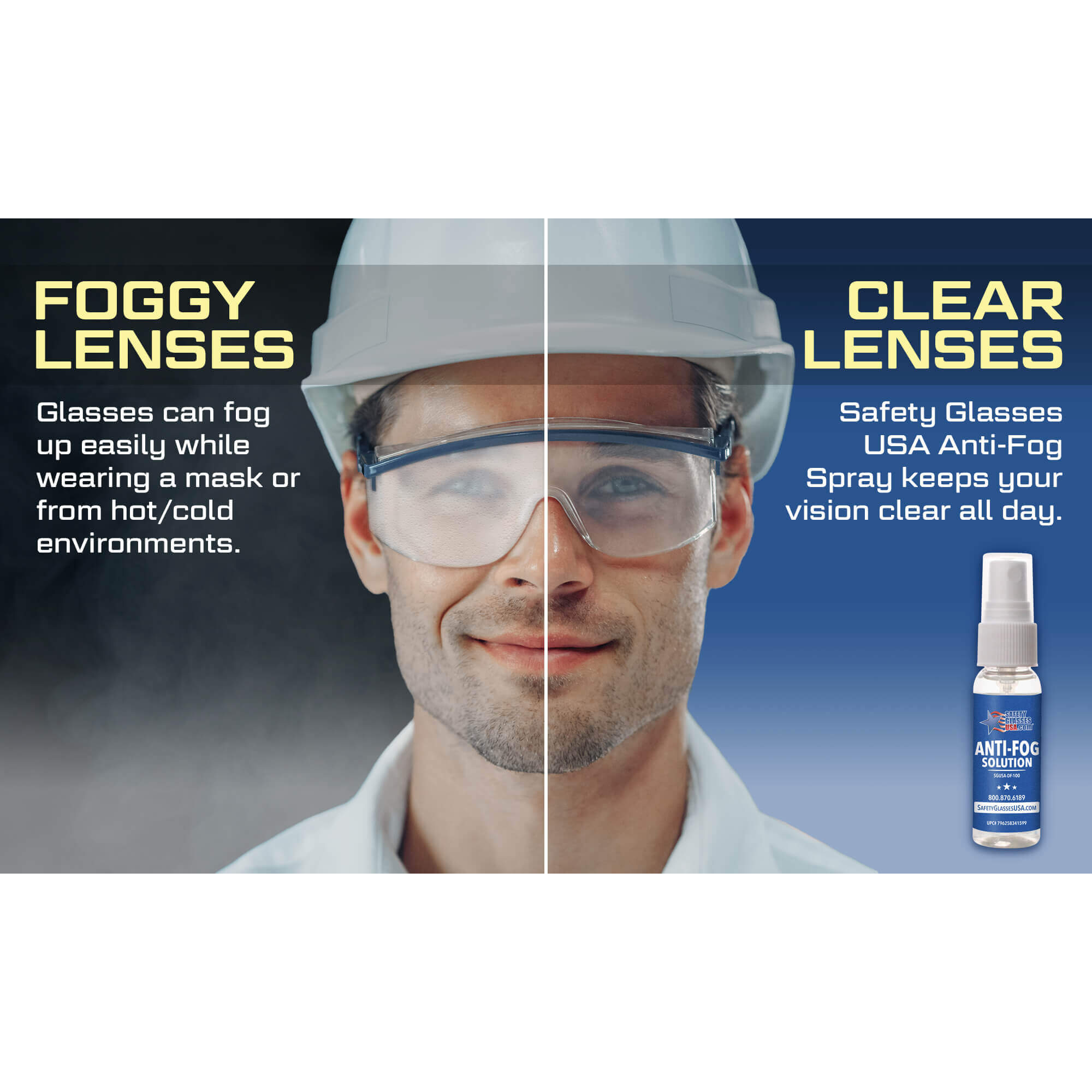 Safety Glasses USA DEFOGIT Anti-Fog Spray Kit For Glasses Made In USA — Specialty Food Source