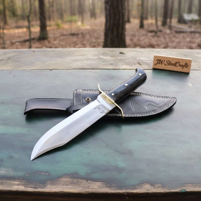 Sheffield Clip Point Bowie Knife Handmade Brass Clip JW SteelCrafts