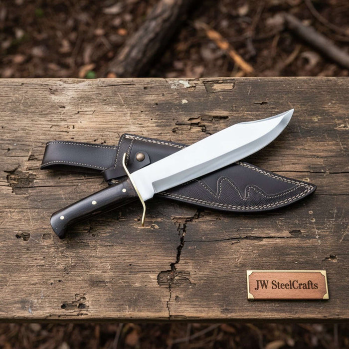 Sheffield Clip Point Bowie Knife Handmade Brass Clip JW SteelCrafts