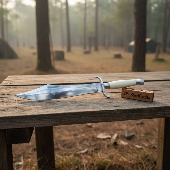 Handmade Sheffield Style Bowie Knife with High Polished Clip Point Blade