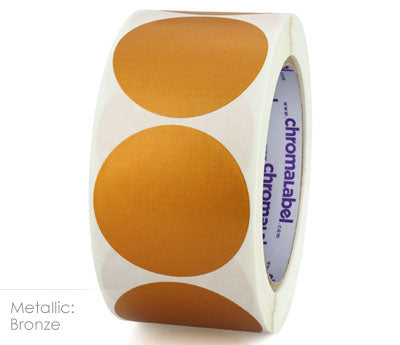 2" Permanent Color-Code Round Dot Inventory Labels: 500/Roll