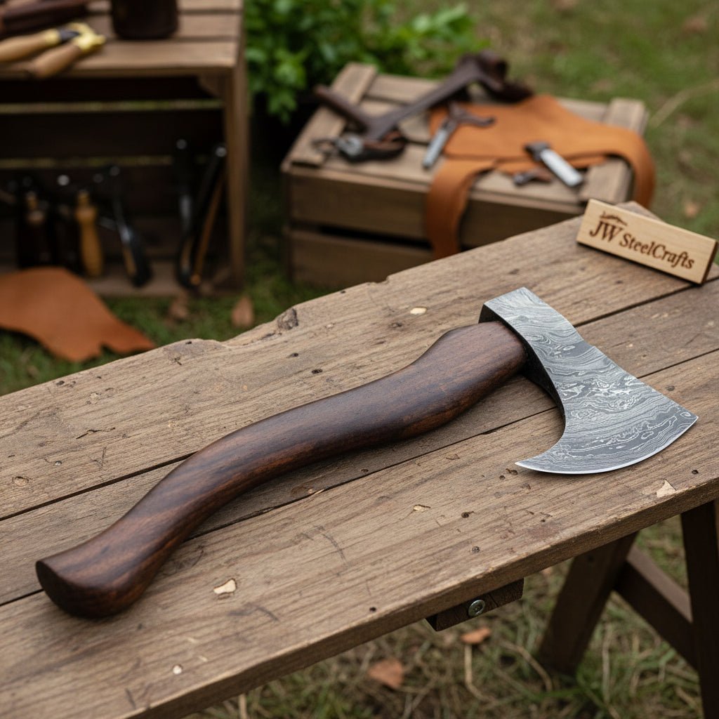 Single-Bit Bushcraft Hatchet with Crescent Edge — Specialty Food Source