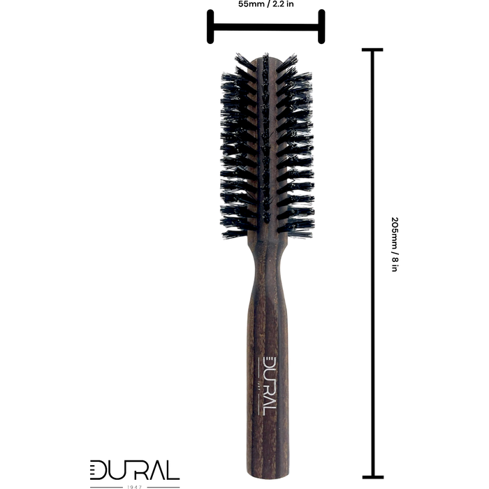 Dural Thermo Ash Wood 10 rows round hair brush with boar bristles