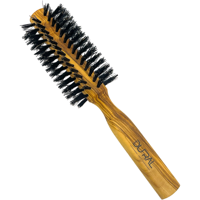 Dural Olive wood round hair brush with boar bristles - 10 rows