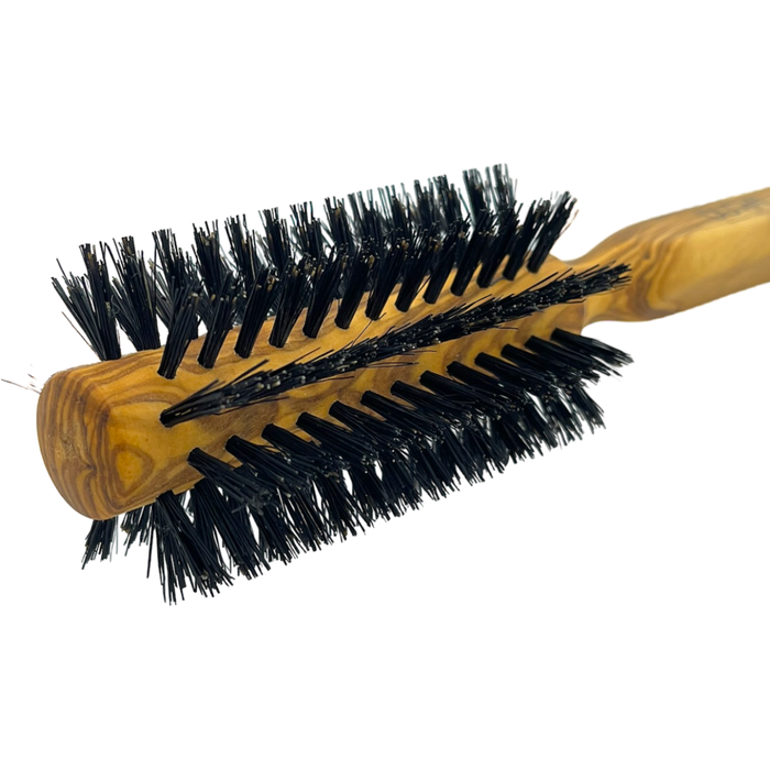 Dural Olive wood round hair brush with boar bristles - 10 rows