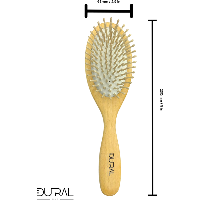 Dural Beech wood rubber cushion hair brush with wooden pins