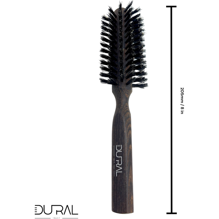 Dural Thermo ash wood half round hair brush with boar bristles - 8 rows