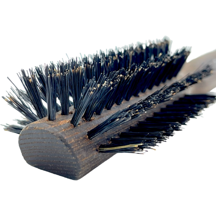 Dural Thermo ash wood half round hair brush with boar bristles - 8 rows