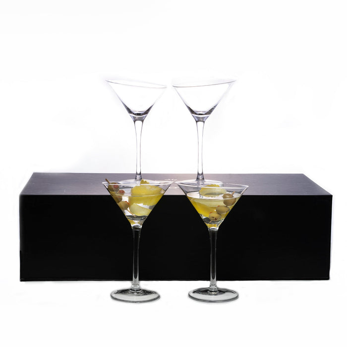 Slanted Martini Glasses - Set of 4 (6oz)