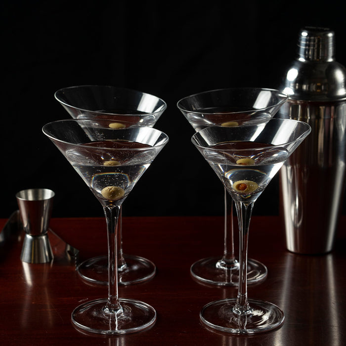 Slanted Martini Glasses - Set of 4 (6oz)