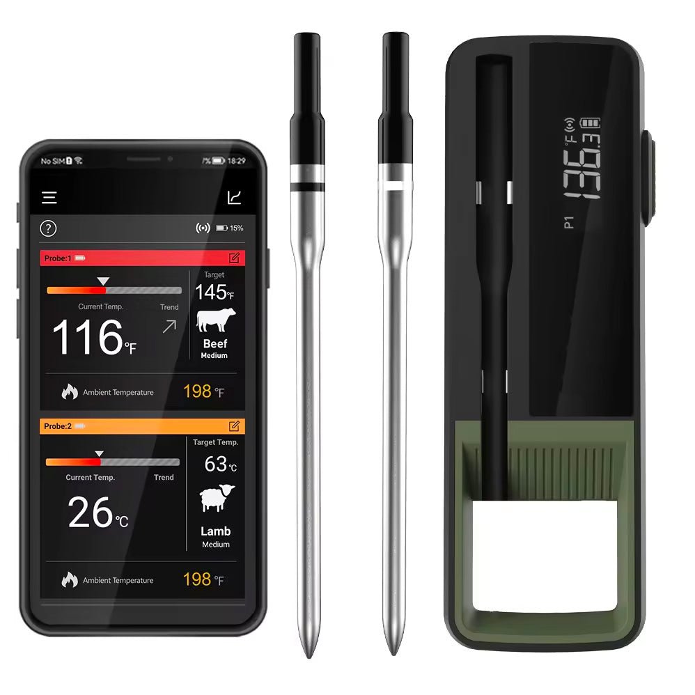 Smart Wireless Long Range Dual Probe Meat Thermometer — Specialty Food ...